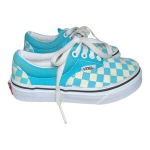 Vans Kids Sneakers Blue and White Checkered